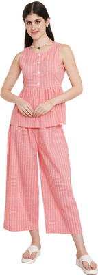 FABRIC FITOOR Women Ethnic Top Palazzo Set
