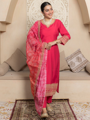 VredeVogel Embroidered Kurta, Trouser/Pant & Dupatta Set