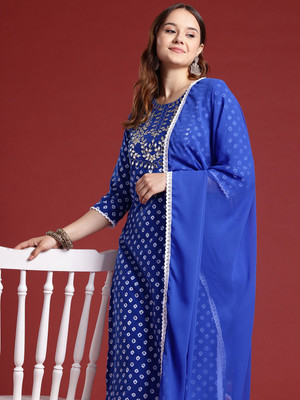 ANOUK Women Kurta Palazzo Dupatta Set