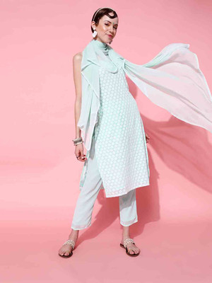 INDO STREET Women Kurta Palazzo Set