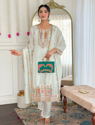 Trijal Fab Women Kurti Pant Dupatta Set