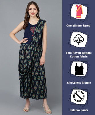 VAHSON Women Ethnic Top Dhoti Pant Set