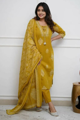 GEKHA Women Kurta Pyjama Dupatta Set