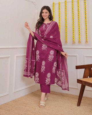 PF Pink Fantasy Women Kurta Pant Attached Dupatta Set