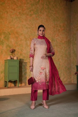 MADHAV WEAVES Floral Print Kurta, Trouser/Pant & Dupatta Set