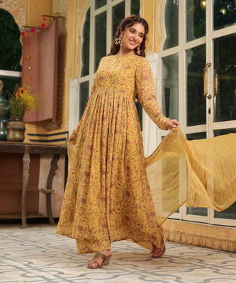 Janasya Women Kurta Palazzo Dupatta Set