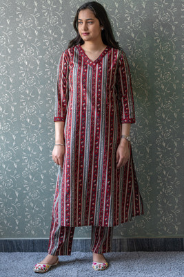 Jaipuri Bunaai Women Kurta Pant Set
