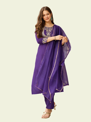 KOTRONS Women Kurti Pant Dupatta Set