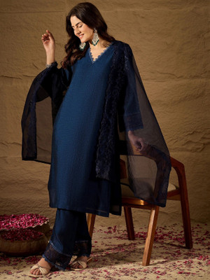 House of Pataudi Women Kurta Pant Dupatta Set
