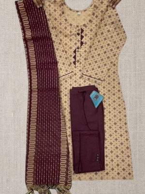 Leafhandlooms Women Kurta Pant Dupatta Set