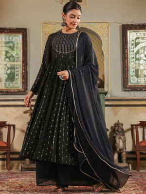 Janasya Women Kurta Palazzo Dupatta Set