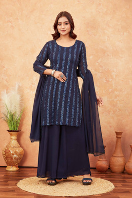 HouseOfCommon Women Kurti Palazzo Dupatta Set