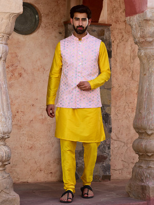 HOUSE OF DEYANN Men Kurta Churidar Ethnic Jacket Set