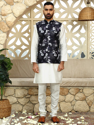 kraft india Men Kurta Pyjama Ethnic Jacket Set