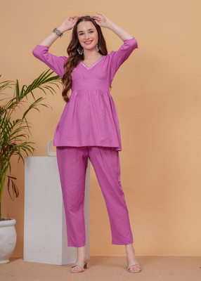 HouseOfCommon Women Ethnic Top Pant Set