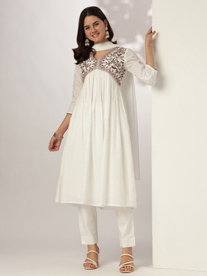 Janasya Women Kurta Pant Dupatta Set