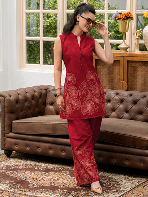 LIBAS Women Kurti Palazzo Set