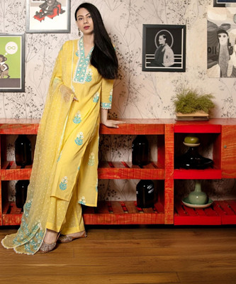Gosriki Women Kurta Pant Dupatta Set