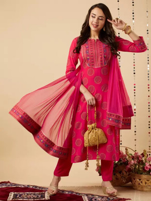 SkyTara Printed Kurta, Salwar & Dupatta Set