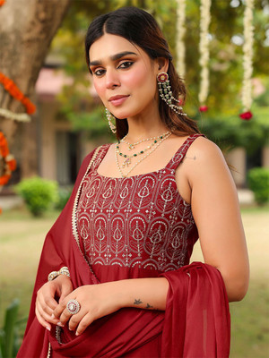 Janasya Women Kurti Pant Dupatta Set