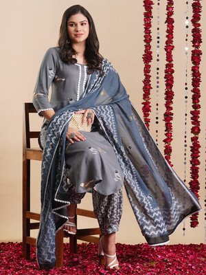Tasrika Embroidered Kurta, Trouser/Pant & Dupatta Set