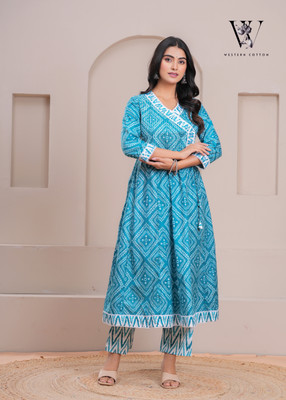 Western Cotton Women Kurti Palazzo Set