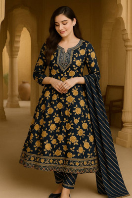 Aarinest Women Kurti Pant Attached Dupatta Set
