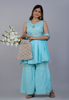 Pingaksh Women Shirt Dhoti Pant Dupatta Set