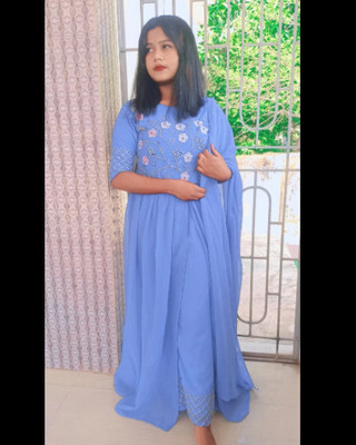 AMALAK Women Kurta Palazzo Dupatta Set