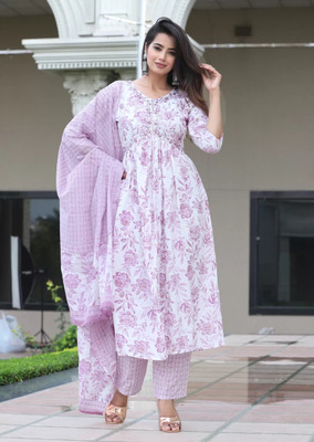 Tasrika Printed Kurta, Trouser/Pant & Dupatta Set