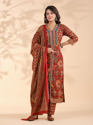 VBUYZ Women Kurta Palazzo Dupatta Set