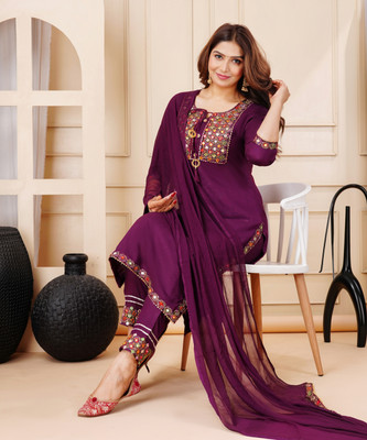 Subhla Art Women Kurta Pant Dupatta Set