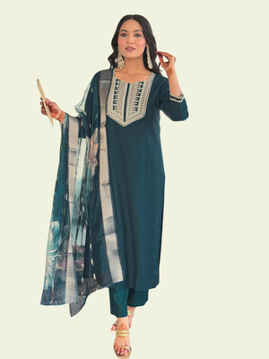 KOTRONS Women Kurti Pant Dupatta Set