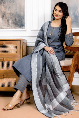 BILANZA Women Kurti Pant Dupatta Set