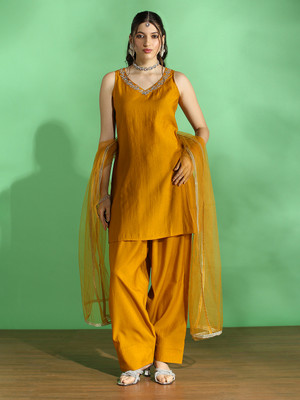 Globus Women Kurta Pant Dupatta Set