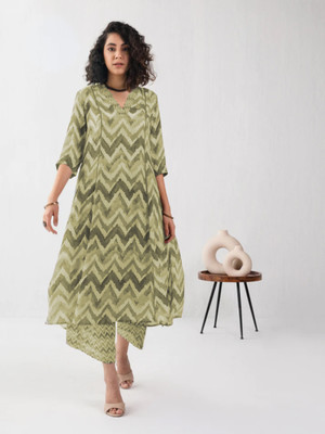 RAAMONY Women Kurti Palazzo Set