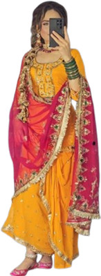 SHAFNUFAB Women Ethnic Top Pant Dupatta Set