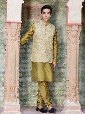 HOUSE OF DEYANN Men Kurta Churidar Ethnic Jacket Set