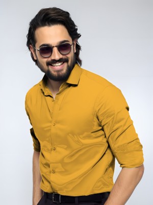 JEMI ENTERPRISE Men Solid Casual Yellow Shirt