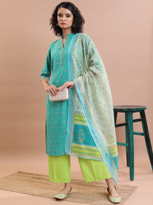 Vishudh Women Kurta Palazzo Dupatta Set