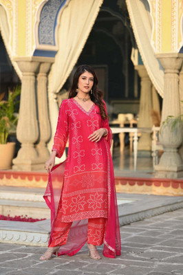 RN Fashion Printed Kurta, Trouser/Pant & Dupatta Set