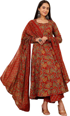 ETHNICWEAVE Women Kurti Palazzo Dupatta Set