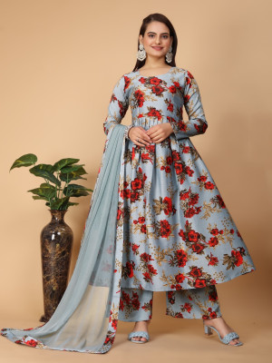 NAMO ENTERPRISE Floral Print Kurta, Palazzo & Dupatta Set