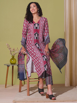 Tasrika Printed Kurta, Trouser/Pant & Dupatta Set