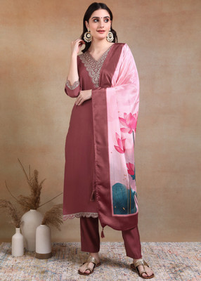 Hiva Trendz Embroidered Kurta, Trouser/Pant & Dupatta Set