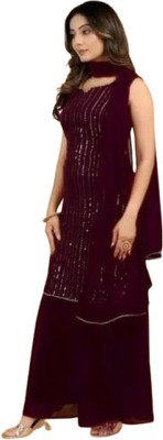 Mann Fashion Women Kurti Sharara Dupatta Set