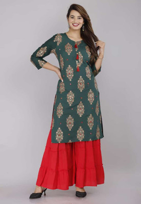 ompreva Women Kurti Palazzo Set