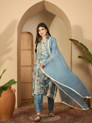 Sangria Women Kurta Patiala Attached Dupatta Set
