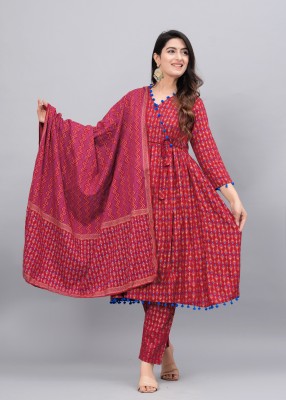 TATSOI Women Block Print Anarkali Kurta(Multicolor)