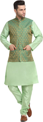 kraft india Men Kurta Pyjama Ethnic Jacket Set